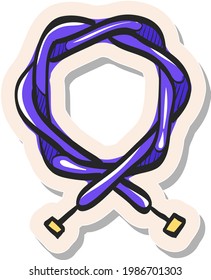 Hand drawn Bicycle cable icon in sticker style vector illustration