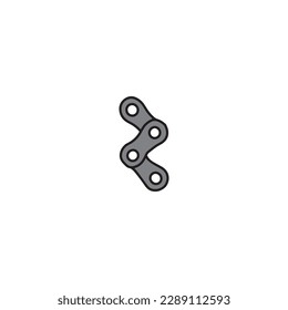 Icono de cadena de bicicleta dibujado a mano aislado en fondo blanco,ilustración vectorial eps10