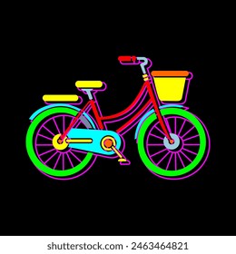 Hand drawn bicycle. Bicycle flat illustration isolated 