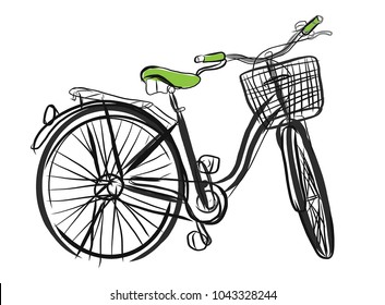 Hand drawn of Bicycle, illustration vector