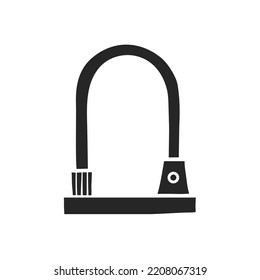 Hand drawn Bicycle lock vector illustration