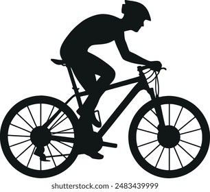 Hand drawn bicycle silhouette vector 