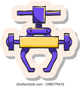 Icono de la herramienta Bicicleta dibujada a mano en ilustración vectorial de estilo pegatina