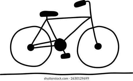 Hand Drawn Bicycle Vector Illustration - Minimal Doodle Style Cycling Design