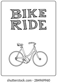 Hand drawn bicycle. Vector illustration.