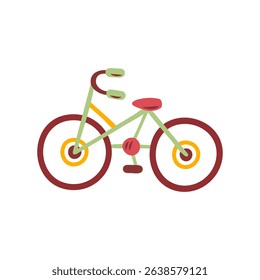 hand drawn bicycle,doodle style,children's color drawing,sport,riding,wheels,steering wheel,summer,park,isolated on white background,icon,ride,riding,zero waste,eco-friendly.