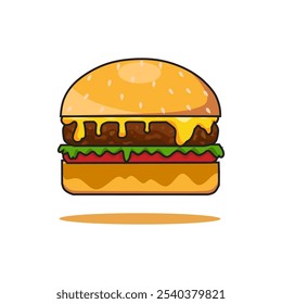 Hand drawn big burger illustration