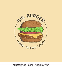 Hand drawn big burger logo
