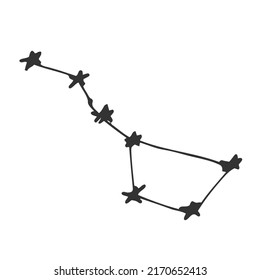 Hand drawn Big Dipper constellation. Vector illustration