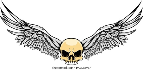 Beautiful Feather Wings Thin Human Head Stock Vector (Royalty Free ...