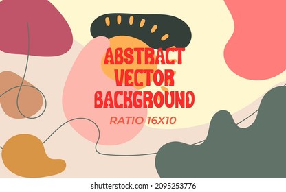 Hand Drawn Big Set Abstract Background ratio 16x10 for Mac, presentation and template. Vector Wall Art Print Design Concept