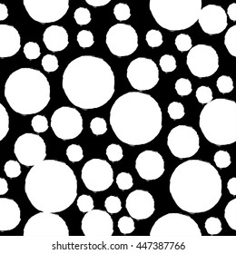 Hand drawn big white dots seamless background