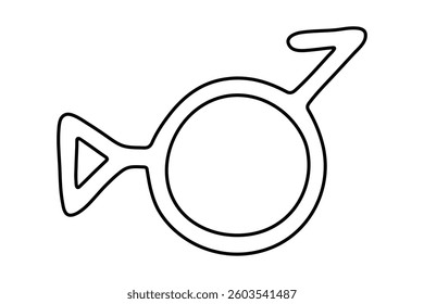 Hand drawn bigender (third gender and demiboy) gender identity icon Symbol used to represent sex and gender