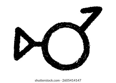 Hand drawn bigender (third gender and demiboy) gender identity icon Symbol used to represent sex and gender