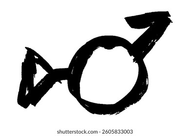 Hand drawn bigender (third gender and demiboy) gender identity icon Symbol used to represent sex and gender