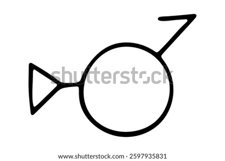 Hand drawn bigender (third gender and demiboy) gender identity icon Symbol used to represent sex and gender