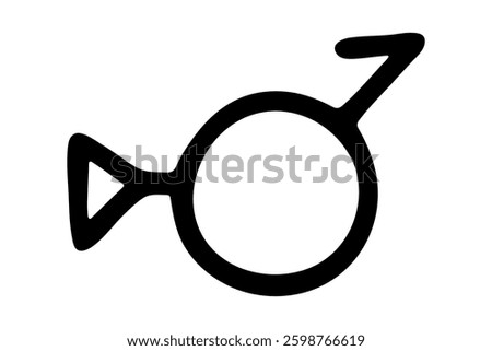 Hand drawn bigender (third gender and demiboy) gender identity icon Symbol used to represent sex and gender