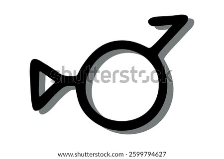 Hand drawn bigender (third gender and demiboy) gender identity icon Symbol used to represent sex and gender