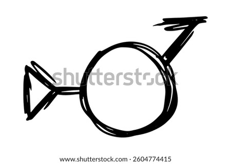 Hand drawn bigender (third gender and demiboy) gender identity icon Symbol used to represent sex and gender