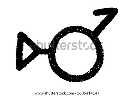 Hand drawn bigender (third gender and demiboy) gender identity icon Symbol used to represent sex and gender