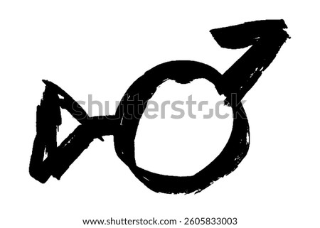 Hand drawn bigender (third gender and demiboy) gender identity icon Symbol used to represent sex and gender