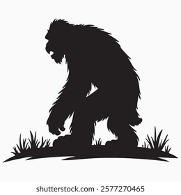 Hand drawn bigfoot animal silhouette