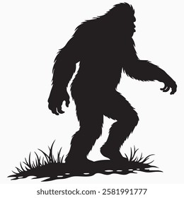 Hand drawn bigfoot animal silhouette