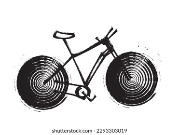 Hand drawn bike in sketch style, vector