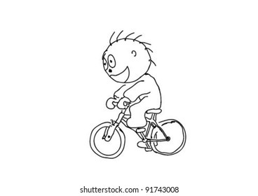 hand drawn bike zone. vector illustration.