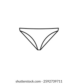 hand drawn bikini bottom outline illustration