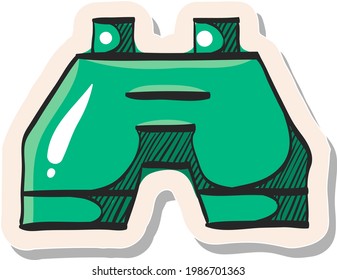 Hand drawn Binocular icon in sticker style vector illustration