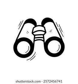 Hand Drawn Binocular Illustration. Doodle Vector. Isolated on White Background - EPS 10 Vector