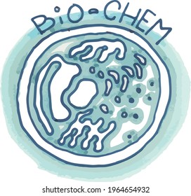 Handgezeichnetes Symbol für biochemische Zellen