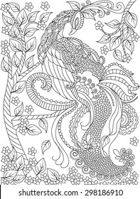 Hand Drawn Bird Coloring Page