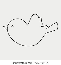 Hand Drawn Bird for colouring book vector illustration
