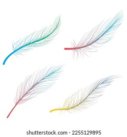 Pájaros dibujados a mano plumas de garabato lineal vector de arte de garabatos