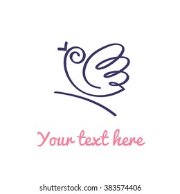 Hand drawn bird icon.