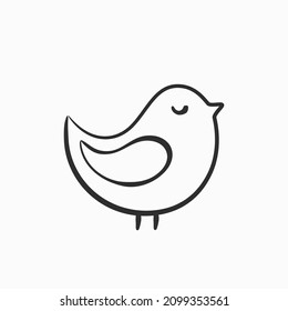 icono del pájaro dibujado a mano. símbolo romántico y primaveral. elemento vectorial esquemático para el diseño del día de San Valentín