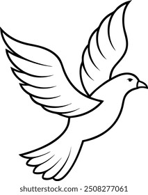 Hand drawn bird line art style illustration