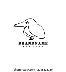 hand drawn bird logo cartoon icon design template black modern isolated vector illustration