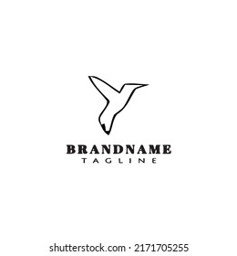 hand drawn bird logo cartoon icon design template black modern isolated vector illustration