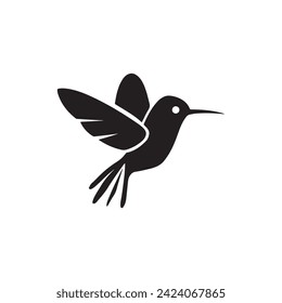 Hand drawn bird silhouette illustration