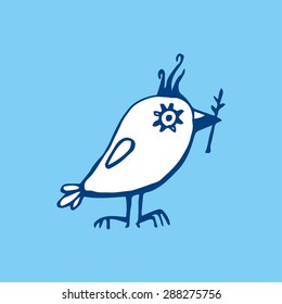 Hand drawn bird vector illustration