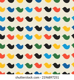 Hand drawn drawn birds seamless pattern. Abstract background with hand drawn doodle shapes.