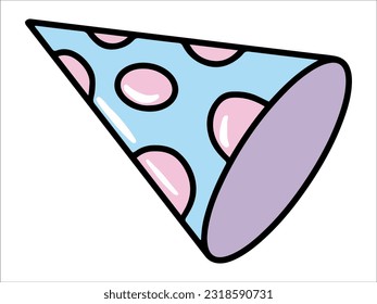 Hand drawn birth day hat Illustration