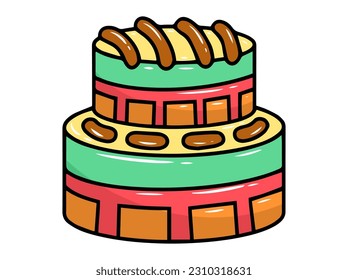 Hand drawn Birthday Cake Illustration