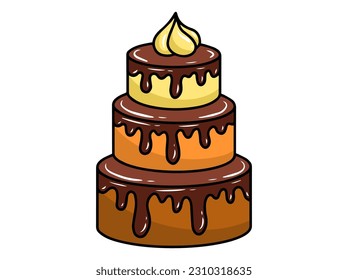 Hand drawn Birthday Cake Illustration