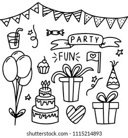 Hand drawn Birthday Doodle Collection