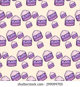 hand drawn birthday doodle seamless pattern. vector illustration