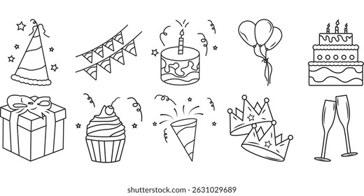 Hand Drawn Birthday Party Element